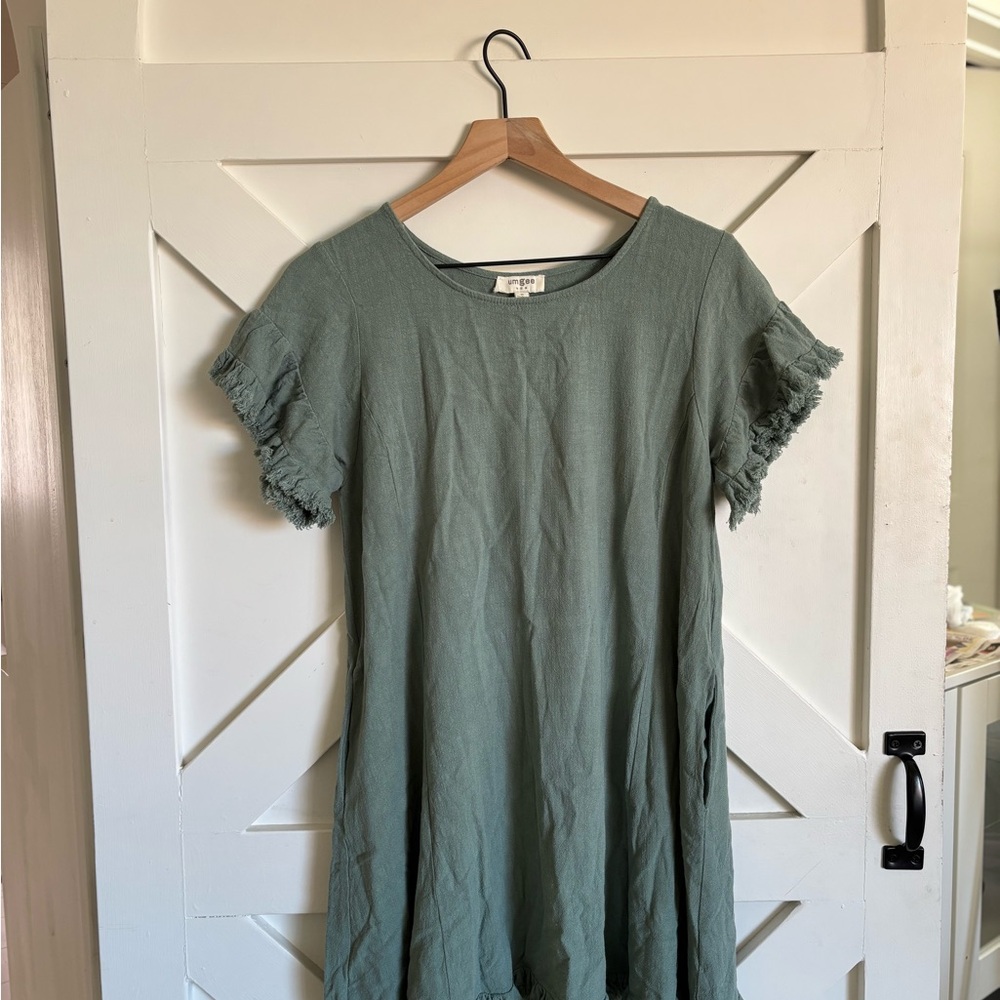 Umgee Sage Green Linen Dress